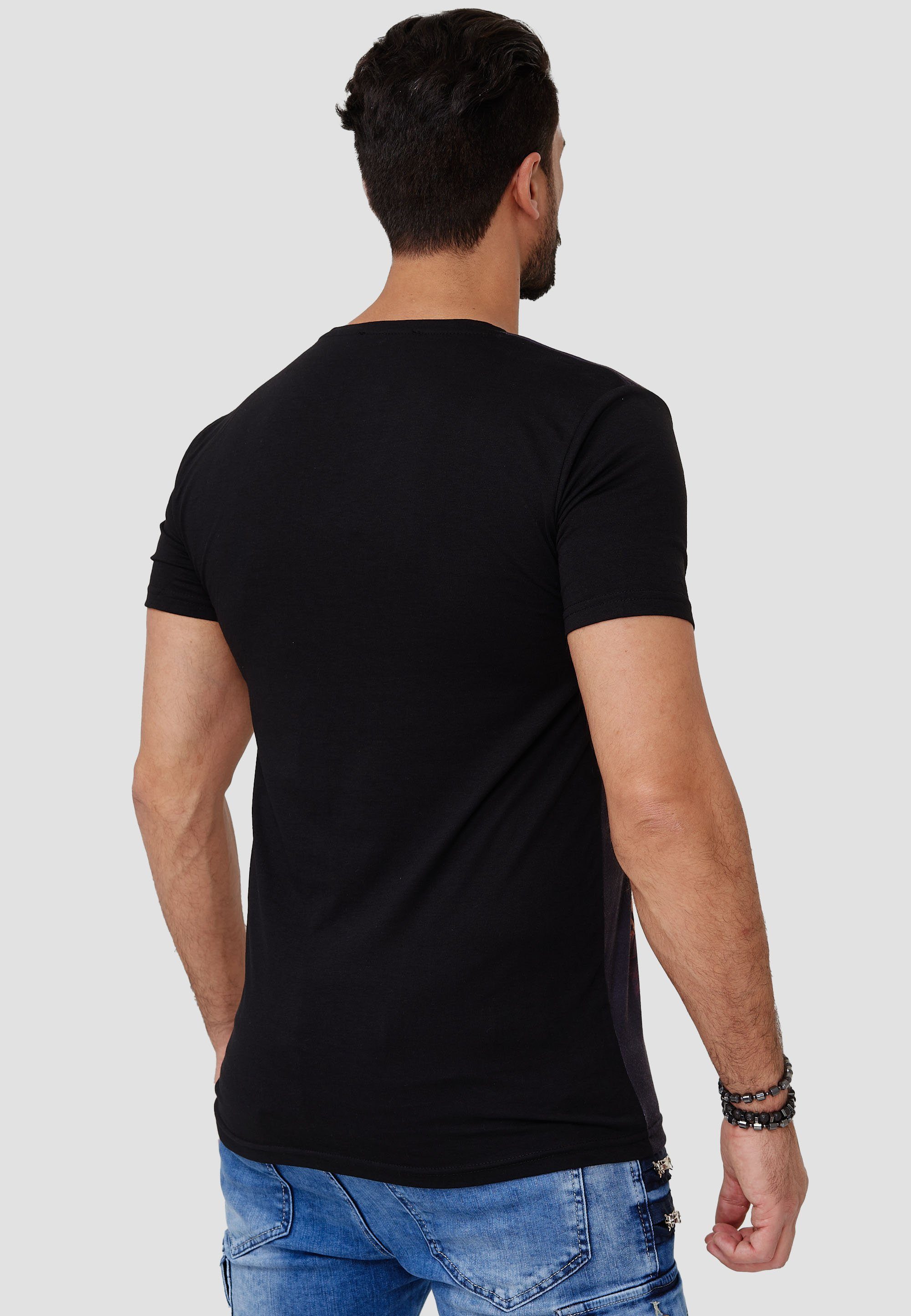Tee, T-Shirt TS-1599C Design) Fitness Polo (Shirt modischem Kurzarmshirt Casual OneRedox Freizeit im 1-tlg.,