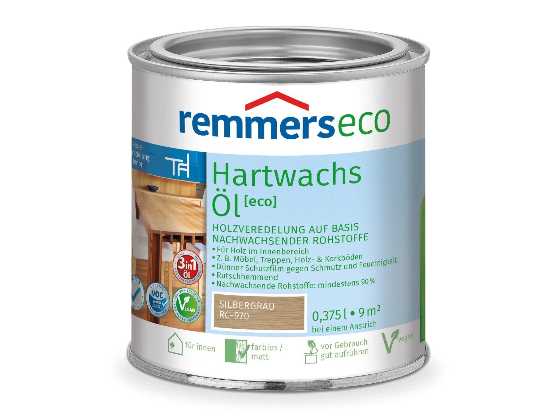 Hartwachs-Öl Hartwachsöl Remmers [eco] (RC-970) silbergrau