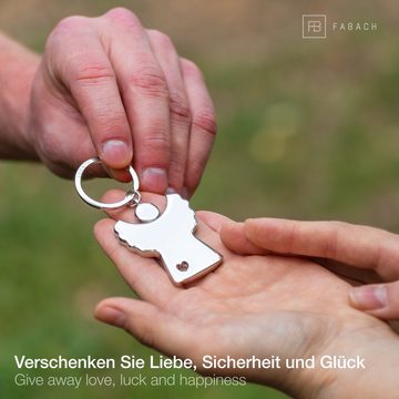 FABACH Schlüsselanhänger Schutzengel Romi mit Herz - Engel aus Metall - Glücksbringer Geschenk