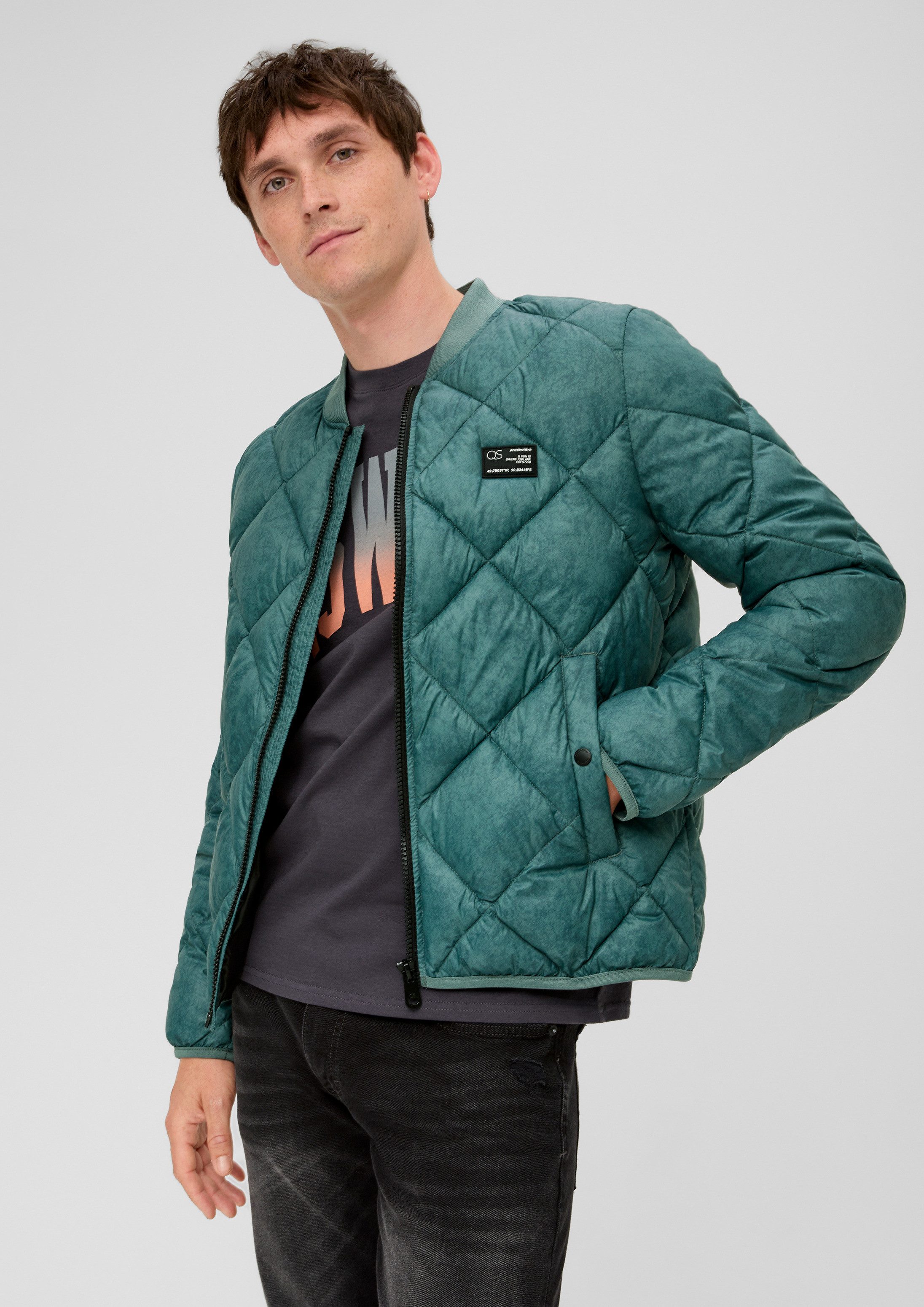QS Funktionsjacke Outdoor-Jacke Steppjacke mit Allover-Print