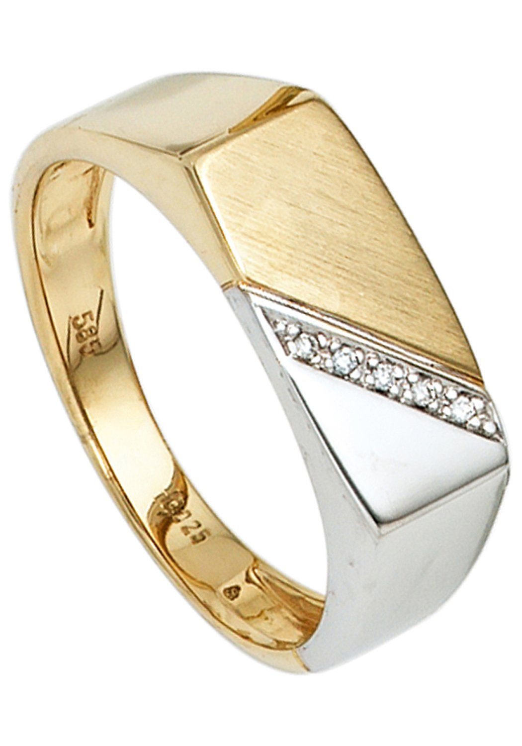JOBO Diamantring, 585 Gold bicolor mit 5...