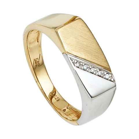 JOBO Diamantring, 585 Gold bicolor mit 5 Diamanten