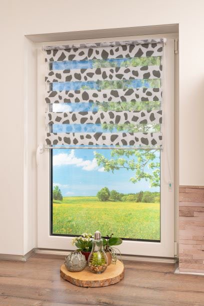 Doppelrollo Delphi, K-HOME, Lichtschutz, ohne Bohren, Klemmfix, im Fixmaß