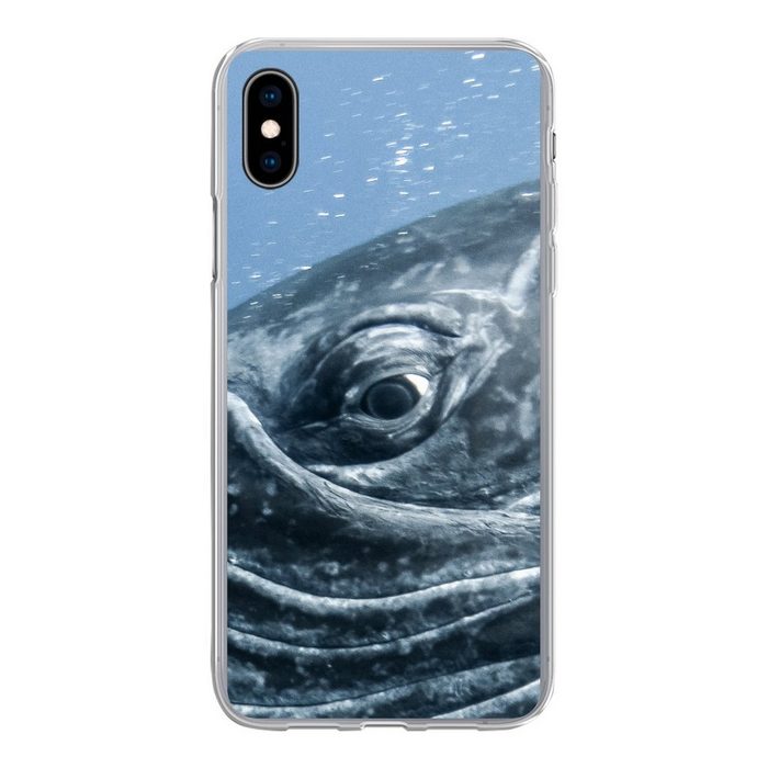 MuchoWow Handyhülle Augen - Walfisch - Grau Handyhülle Apple iPhone Xs Max Smartphone-Bumper Print Handy