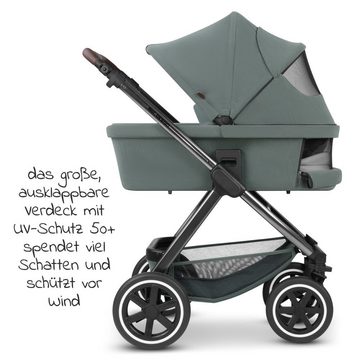 ABC Design Kombi-Kinderwagen Samba - Aloe, 2in1 Kinderwagen Buggy Set inkl. Babywanne, Sportsitz, Regenschutz