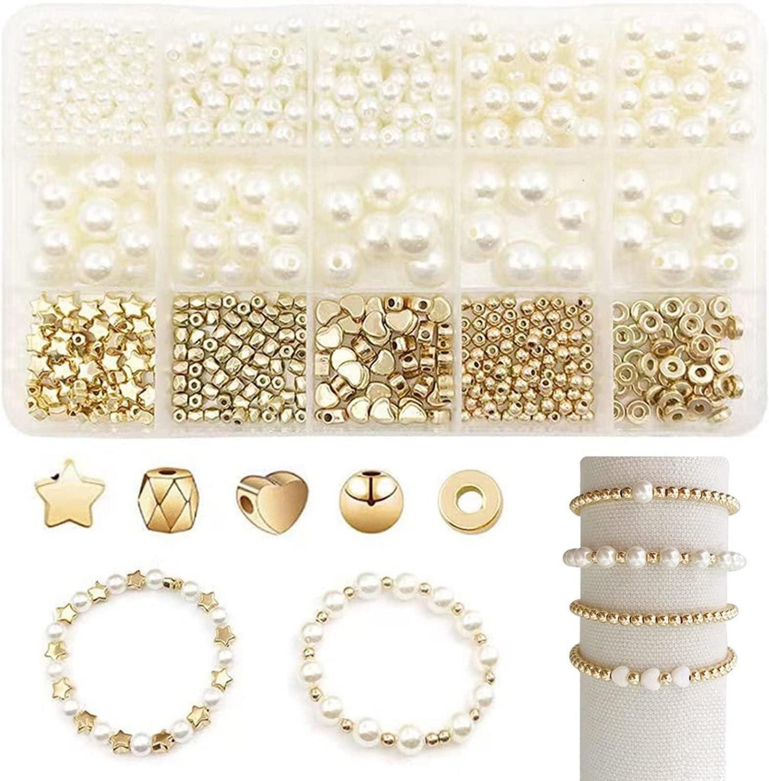 Ketten und Armband Set 720 Stück Perlen Set für Mädchen DIY Armband Schmuck machens