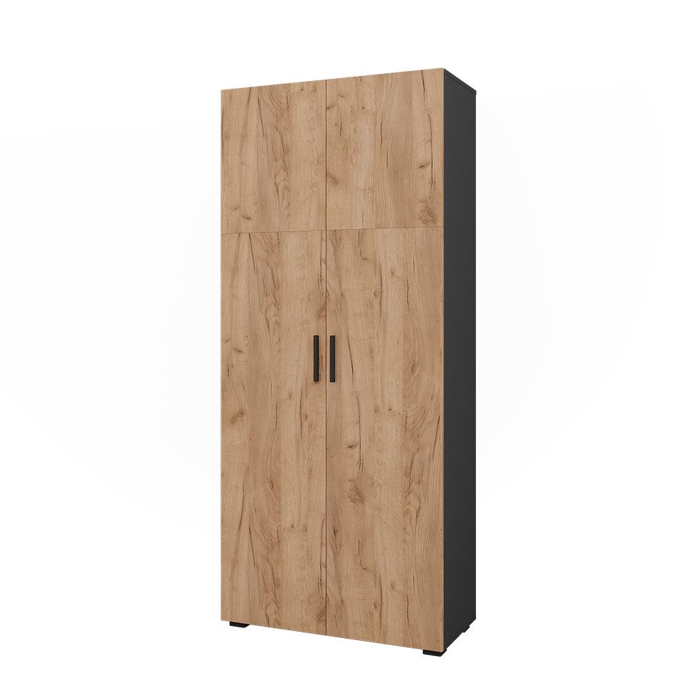 Vicco Aktenschrank Frank, Anthrazit/Goldkraft Eiche, 80 x 183.8 cm günstig online kaufen