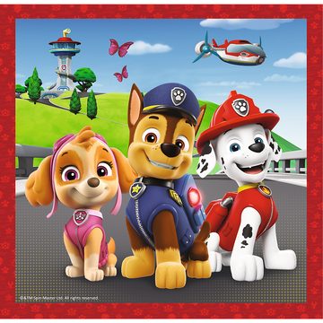 Trefl Puzzle 34867 Paw Patrol fröhliche Hunde 3in1 Puzzle, Puzzleteile, Made in Europe