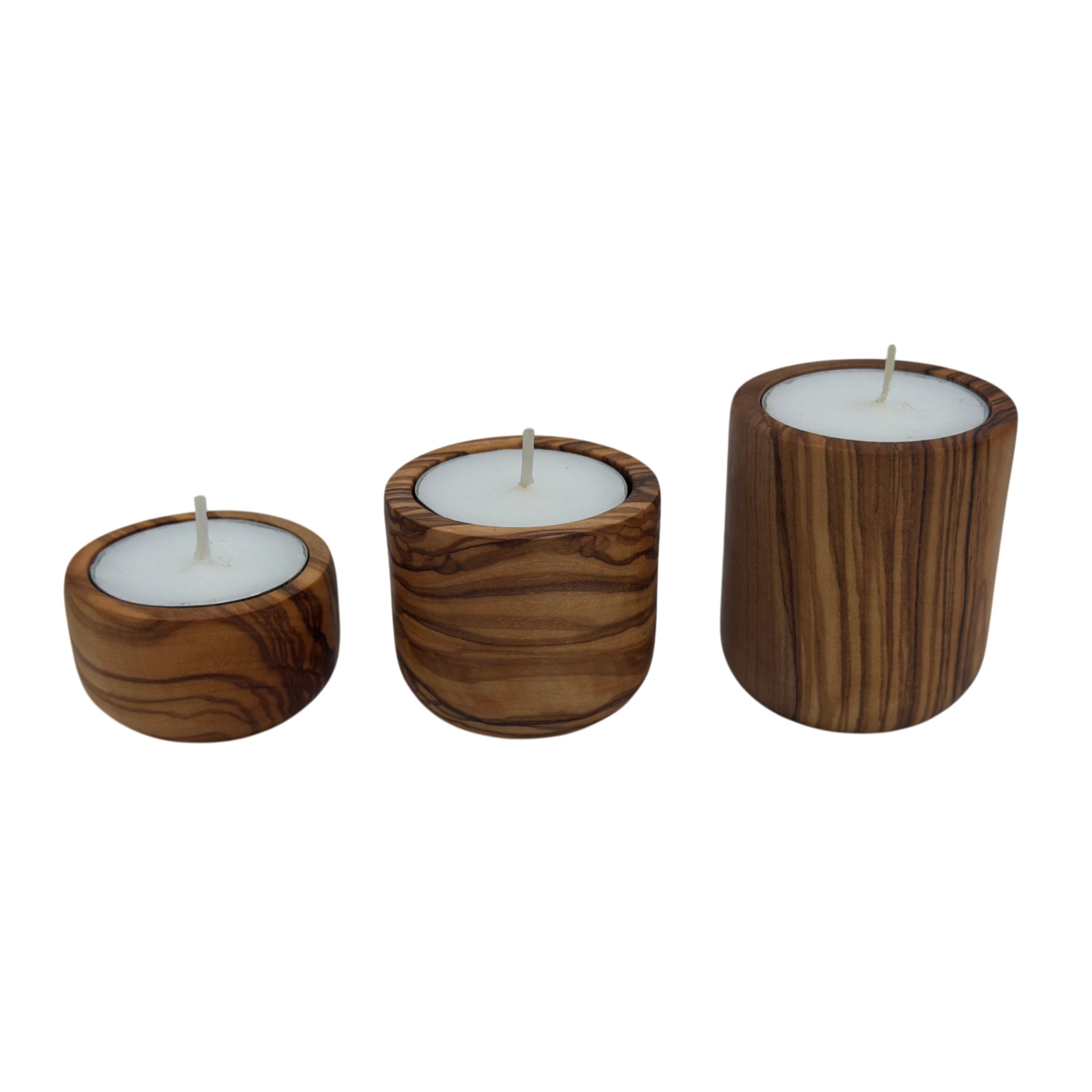 medina mood Teelichthalter "Harmonie" im 3er-Set aus Olivenholz (1 St), Unterschiedlich hoch. Natürlich. Elegant. Einzigartig. – Bild 2 von 5