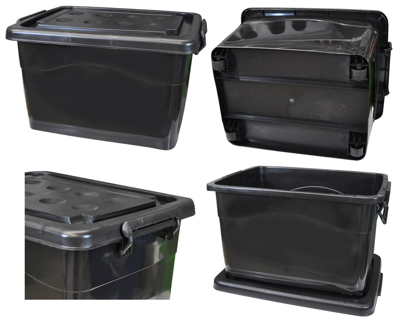 Wilai Aufbewahrungsbox Aufbewahrungsbox mit Deckel und Rollen 40 Liter