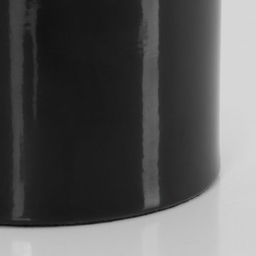 hofstein Tischleuchte moderne Nachttischlampe aus Metall/Glas in Schwarz/Rauchfarben, ohne Leuchtmittel, runde Tischlampe, Ø 15cm, Höhe 22cm, m. An-/Ausschalter, 1 x E27
