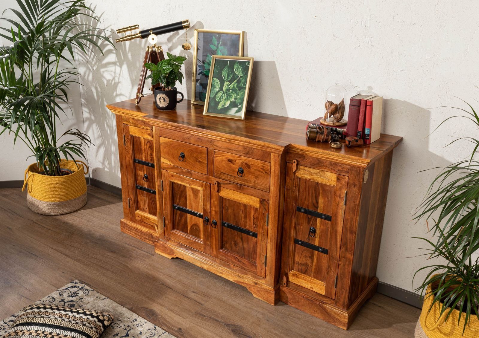 Massivmoebel24 Sideboard (Sideboard Akazie 160x45x85 honig  günstig online kaufen
