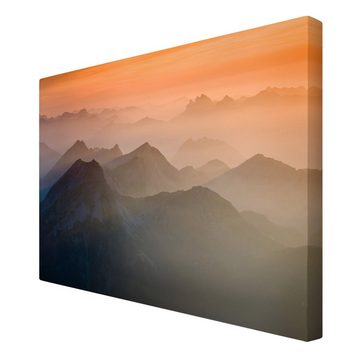 Bilderdepot24 Leinwandbild Berge Natur Modern Zugspitze orange Bild auf Leinwand Groß XXL, Bild auf Leinwand; Leinwanddruck in vielen Größen
