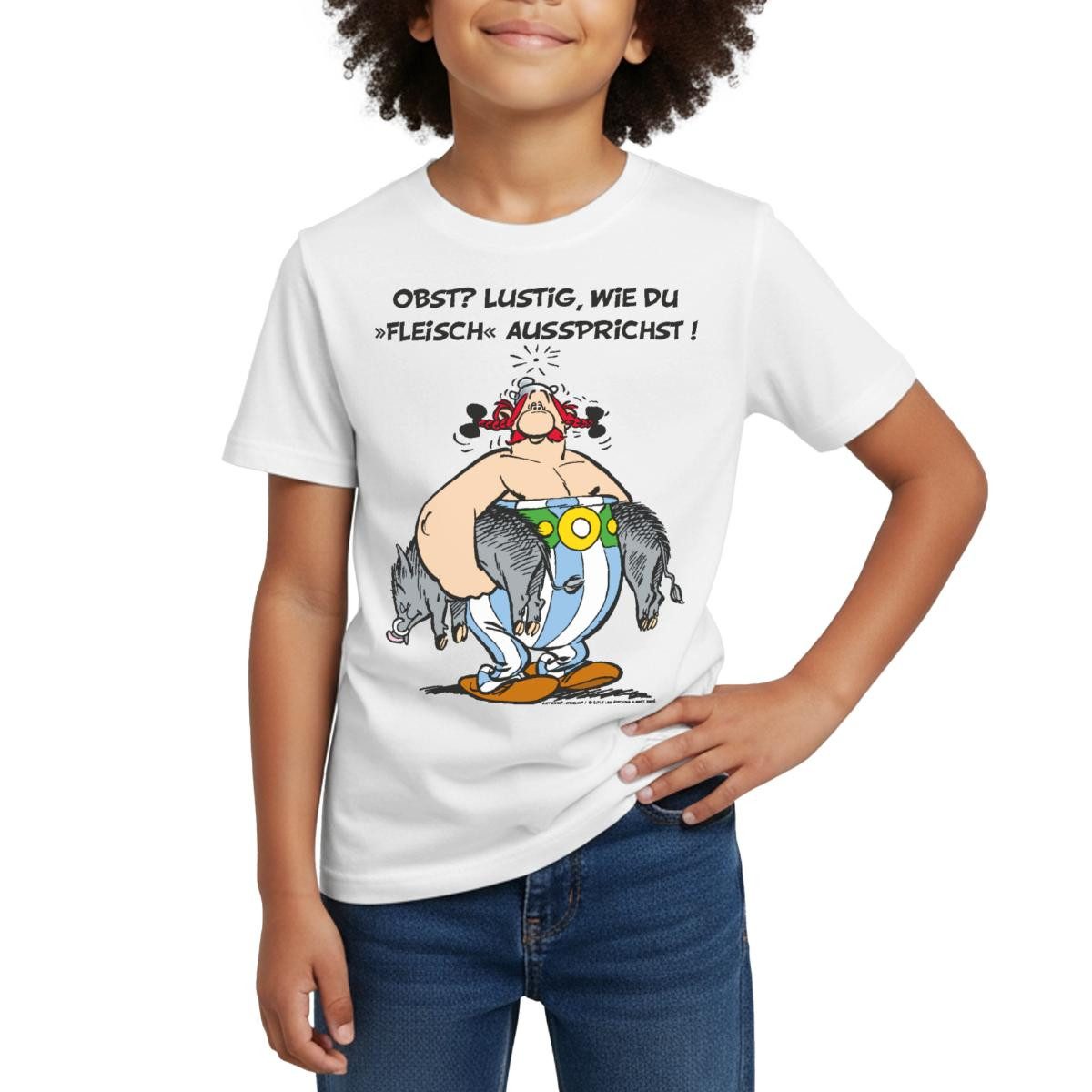 T-Shirt Asterix und Obelix Obst Fleisch Spruch Kinder T-Shirt