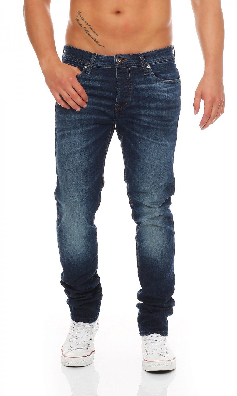 Slim-fit-Jeans Jack & Jones Tim Original Dark Blue Slim Fit Herren Jeans