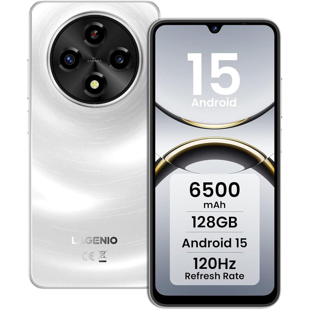 LAGENIO A12 6,9" Android Handy 12GB RAM 128GB 13 MP Kamera 120Hz Seniorenmodus Smartphone (13 MP Kamera, lange Akkulaufzeit 120 Hz Display Gesichtserkennung Handy ohne Vertrag)