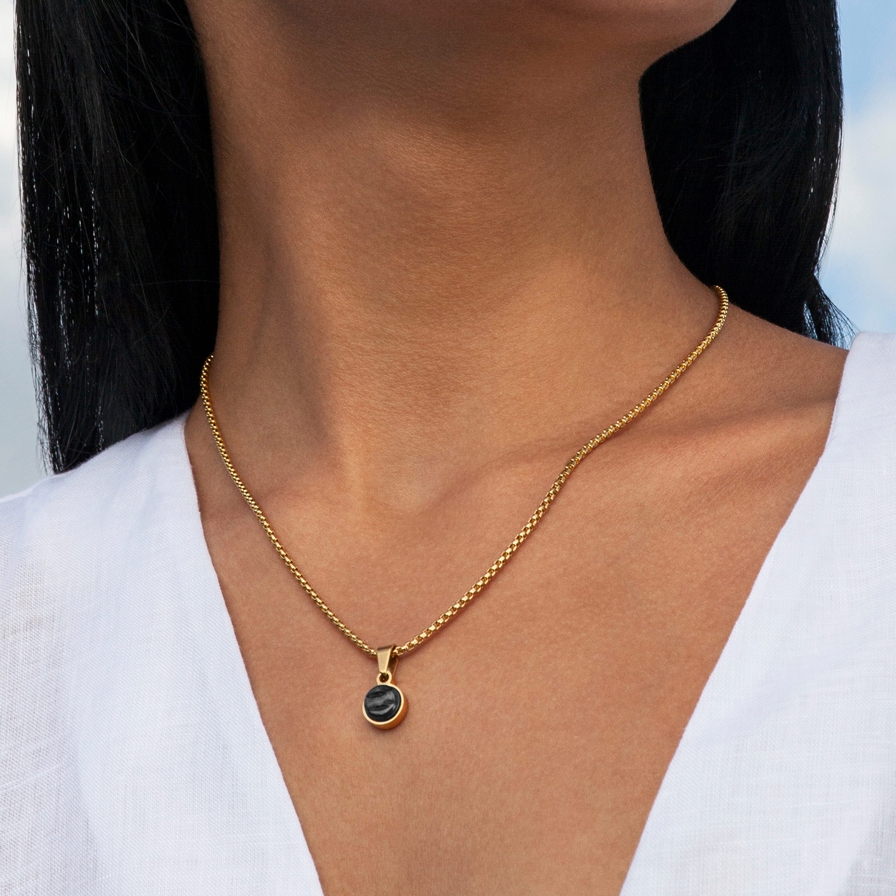 ALEXASCHA Charm-Kette Kurze Edelstahlkette mit Anhänger • Mix & Match Kette günstig online kaufen