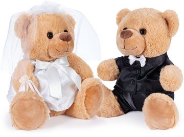 BRUBAKER Kuscheltier Teddybär Hochzeitspaar - 25 cm Braut und Bräutigam Teddy Set (Hochzeitsgeschenk für Brautpaar, 1-St., Kuscheltiere mit Anzug und Brautkleid), Geschenk für Hochzeit und Verlobung
