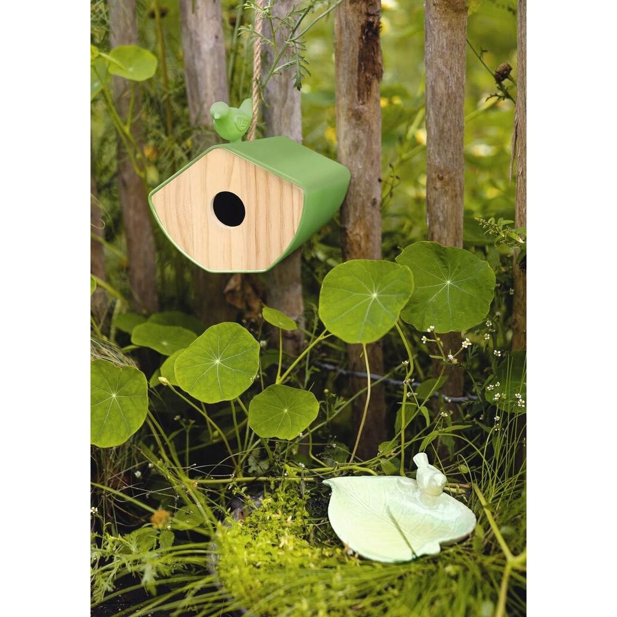 Moses. Verlag Vogelhaus Vogelhäuschen aus Holz & Bambus mit Aufhängung für Garten