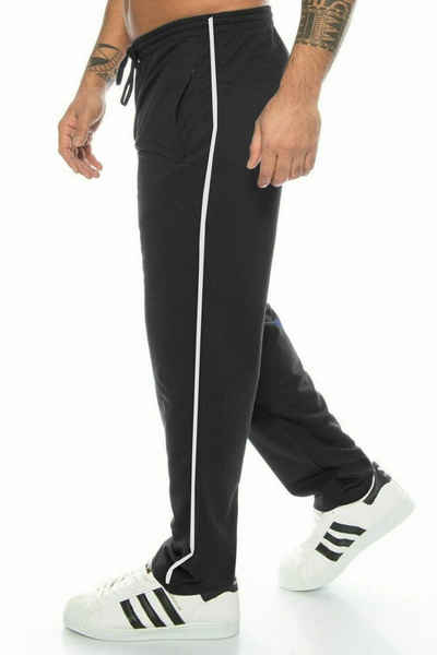 Kendindza Collection Jogginghose Thermo Fleece Sporthose Winter Jogginghose Baumwolle Trainingshose Sport Jogger mit Streifen, leicht gefüttert Warm