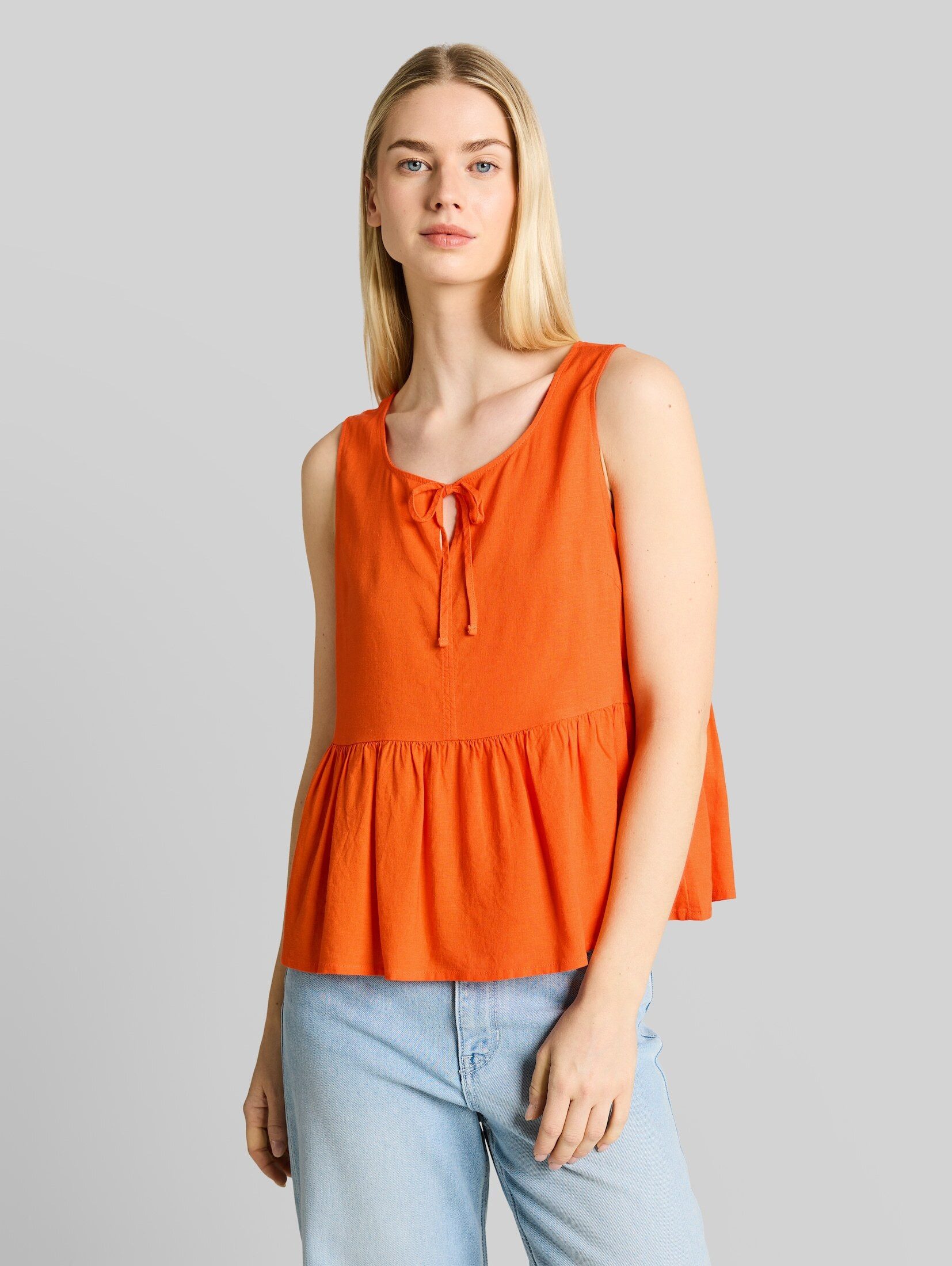TOM TAILOR Denim Blusentop Blusen & Shirts Blusentop mit Leinenanteil