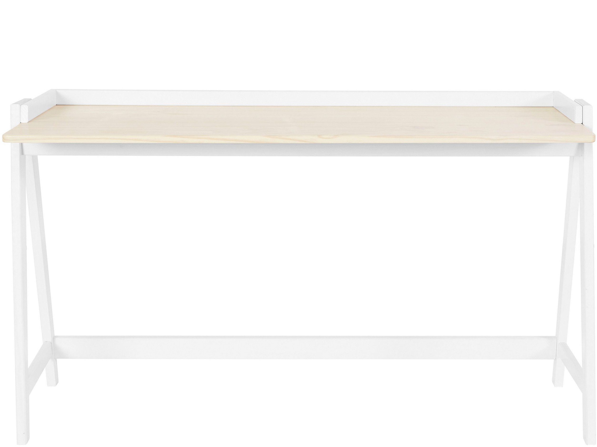 Alvin, Kufengestell, Breite weiß/natur Schreibtisch Massivholz aus loft24 Kiefer weiß | cm 120 mit