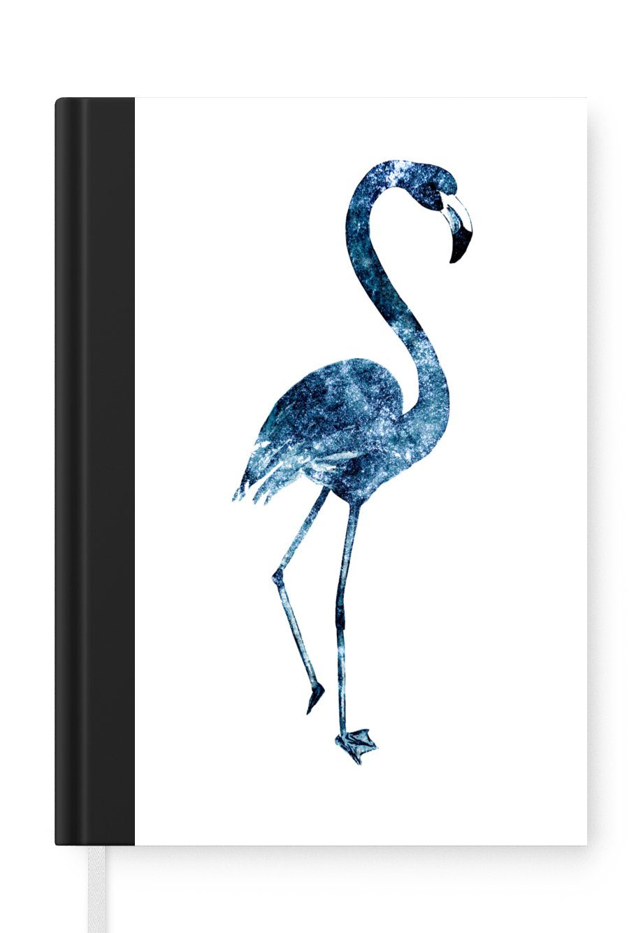 MuchoWow Notizbuch Flamingo - Blau - Universum, Journal, Merkzettel, Tagebuch, Notizheft, A5, 98 Seiten, Haushaltsbuch