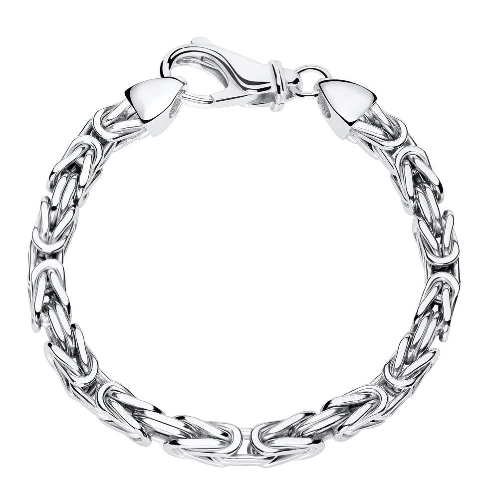 JEWLIX Königsarmband Breites rhodiniertes Königsarmband aus Silber 925 - 5,5mm KA0055-RH