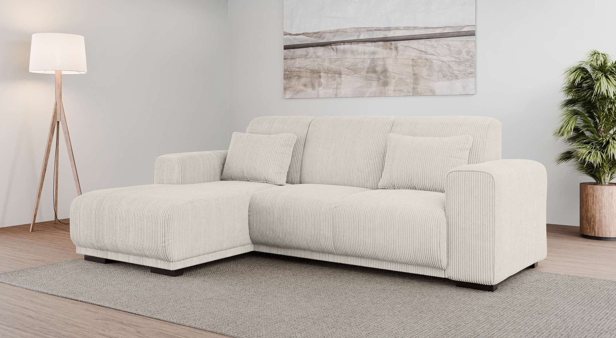 Ecksofa BORNHOLM L-Form mit Recamiere, Maße B/T/H: 234/162/85 cm