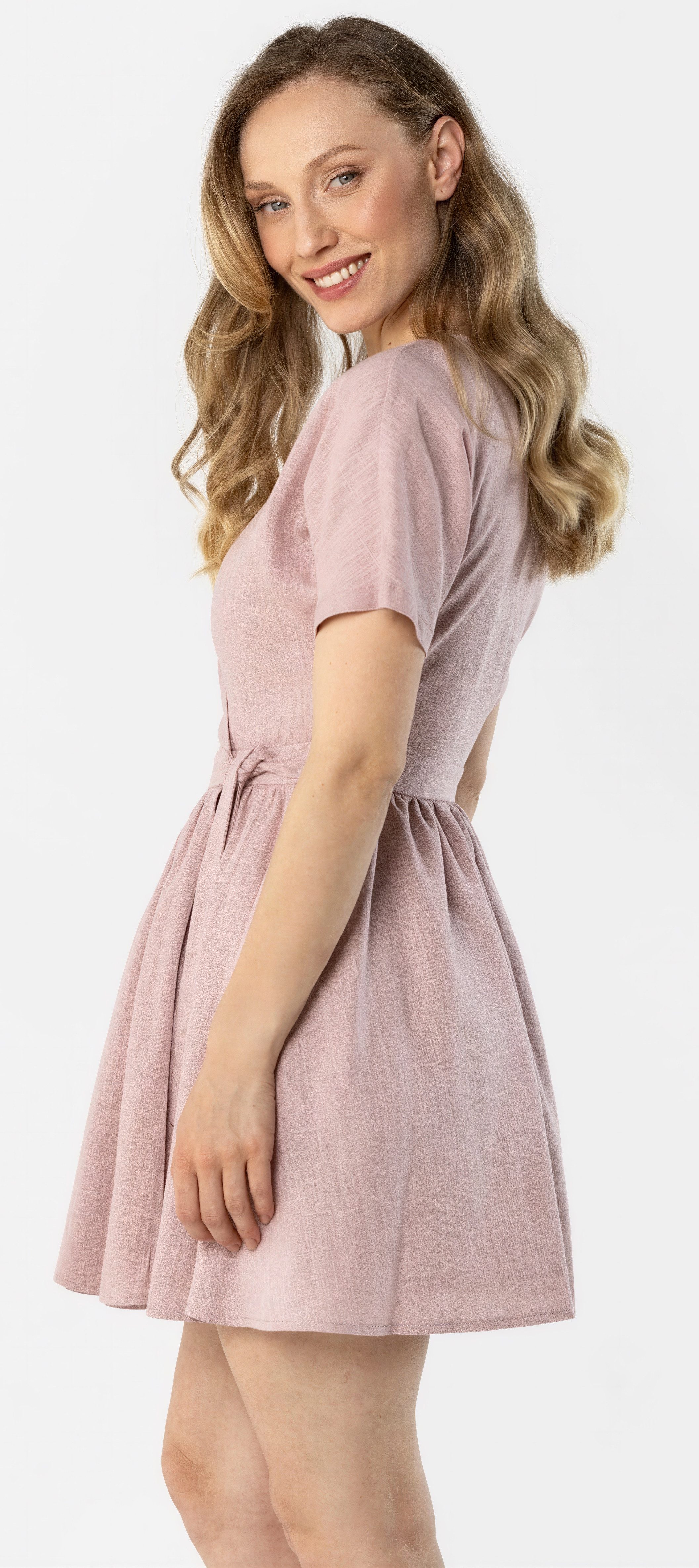 Awama Wickelkleid mit V-Ausschnitt und Bindeband
