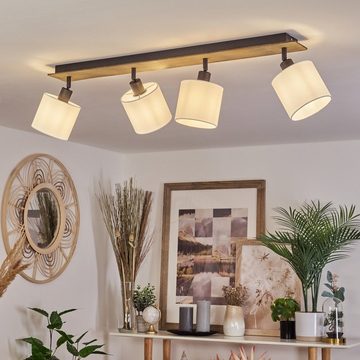 hofstein Deckenleuchte »Costa« Deckenlampe aus Metall/Holz/Stoff in Schwarz/Dunkelbraun/Weiß, ohne Leuchtmittel, Leuchte im modernen Design mit drehbaren Schirmen aus Textil, 4xE14