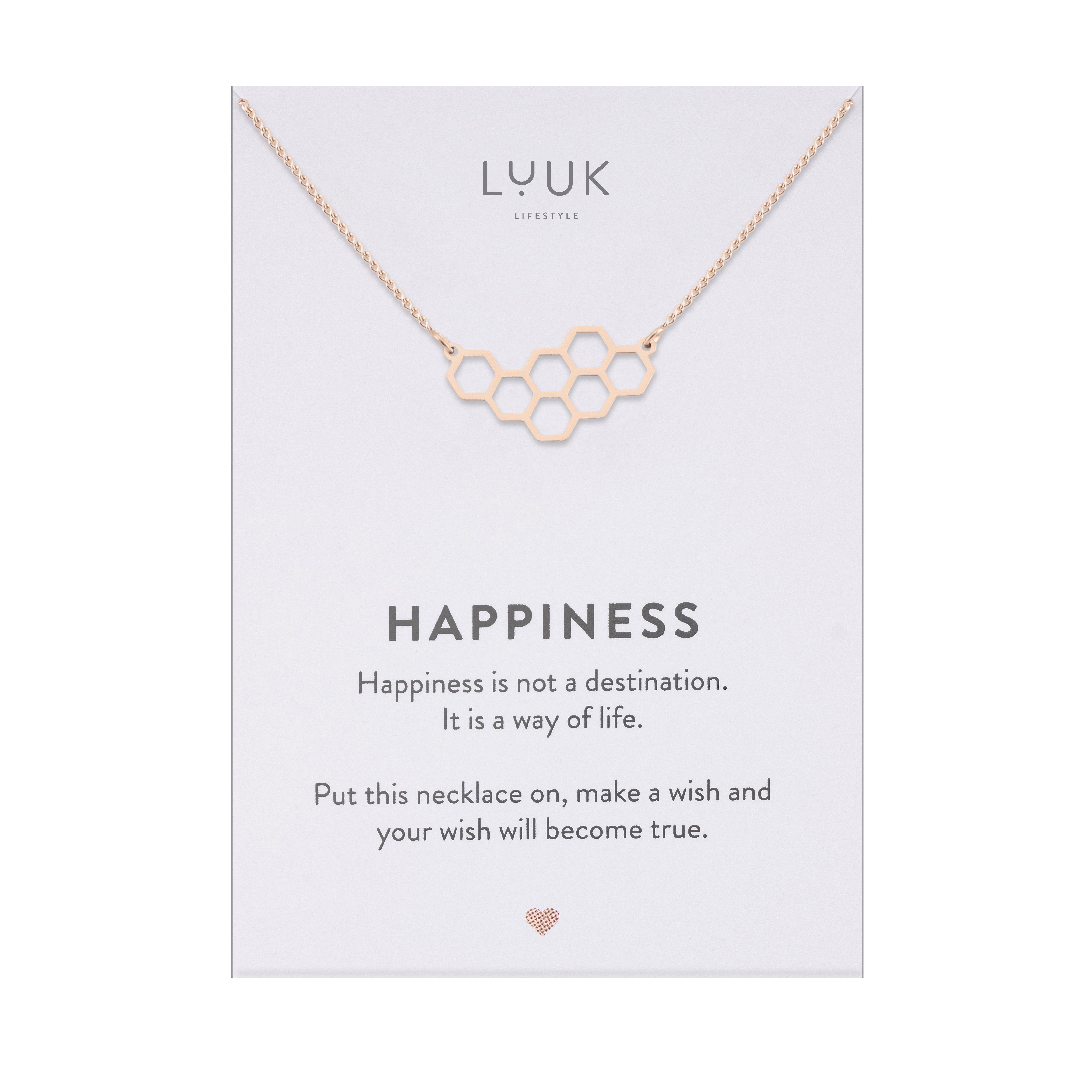 LUUK LIFESTYLE Kette mit Anhänger Honigwabe, wasserfeste Edelstahl Halskette