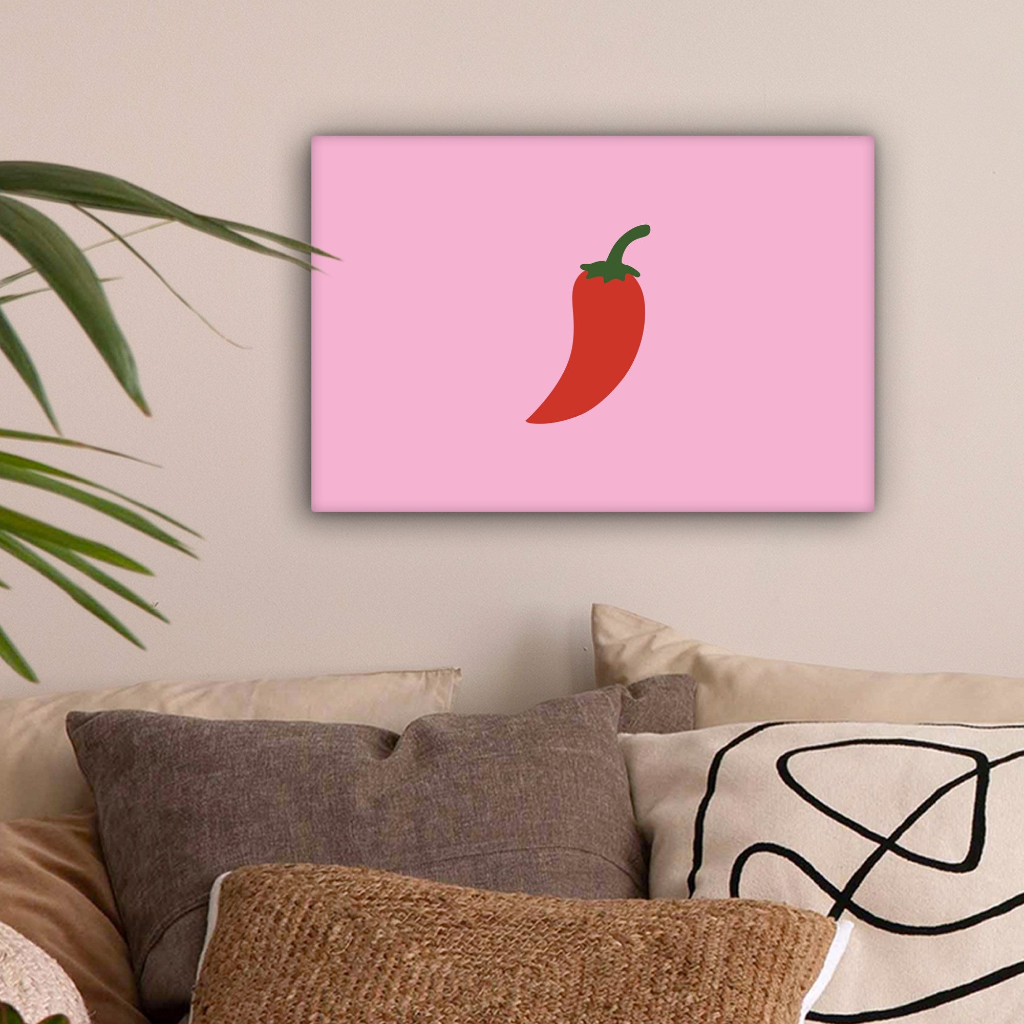 OneMillionCanvasses® Leinwandbild Paprika - Rot - günstig online kaufen