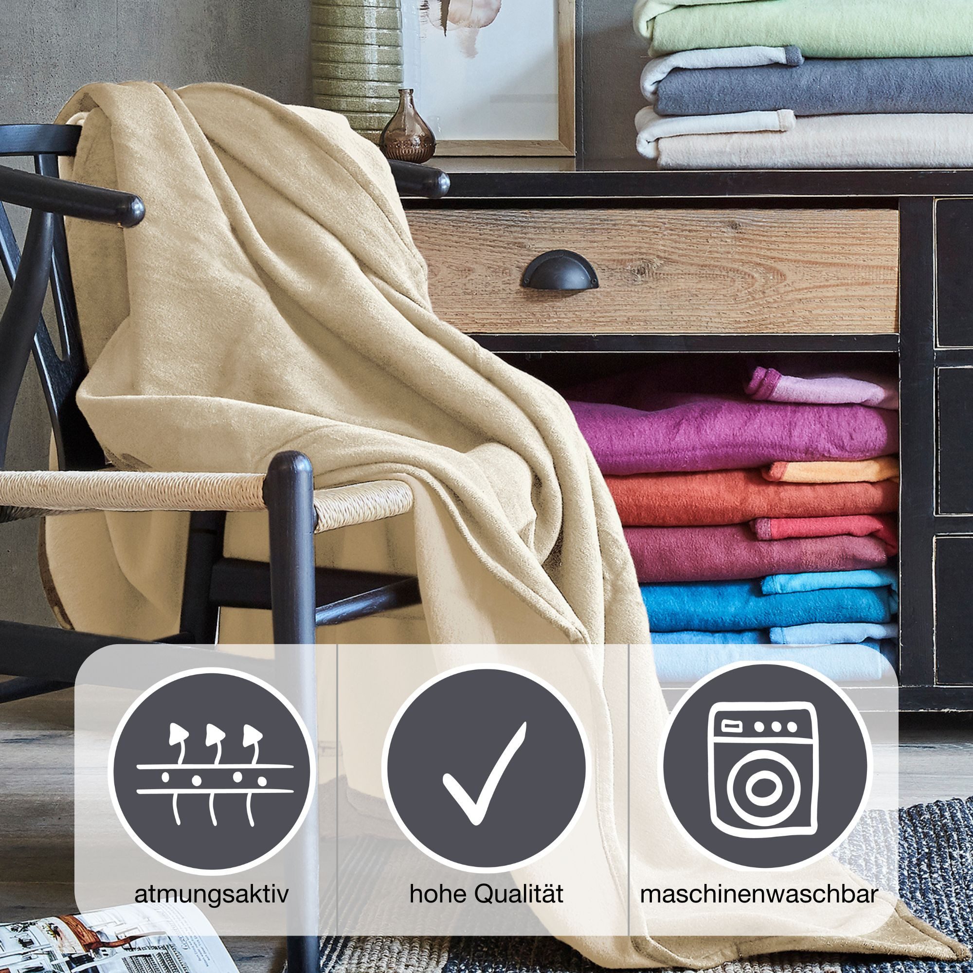 IBENA Wohndecke »Cotton Pur«, in trendigen Farben günstig online kaufen