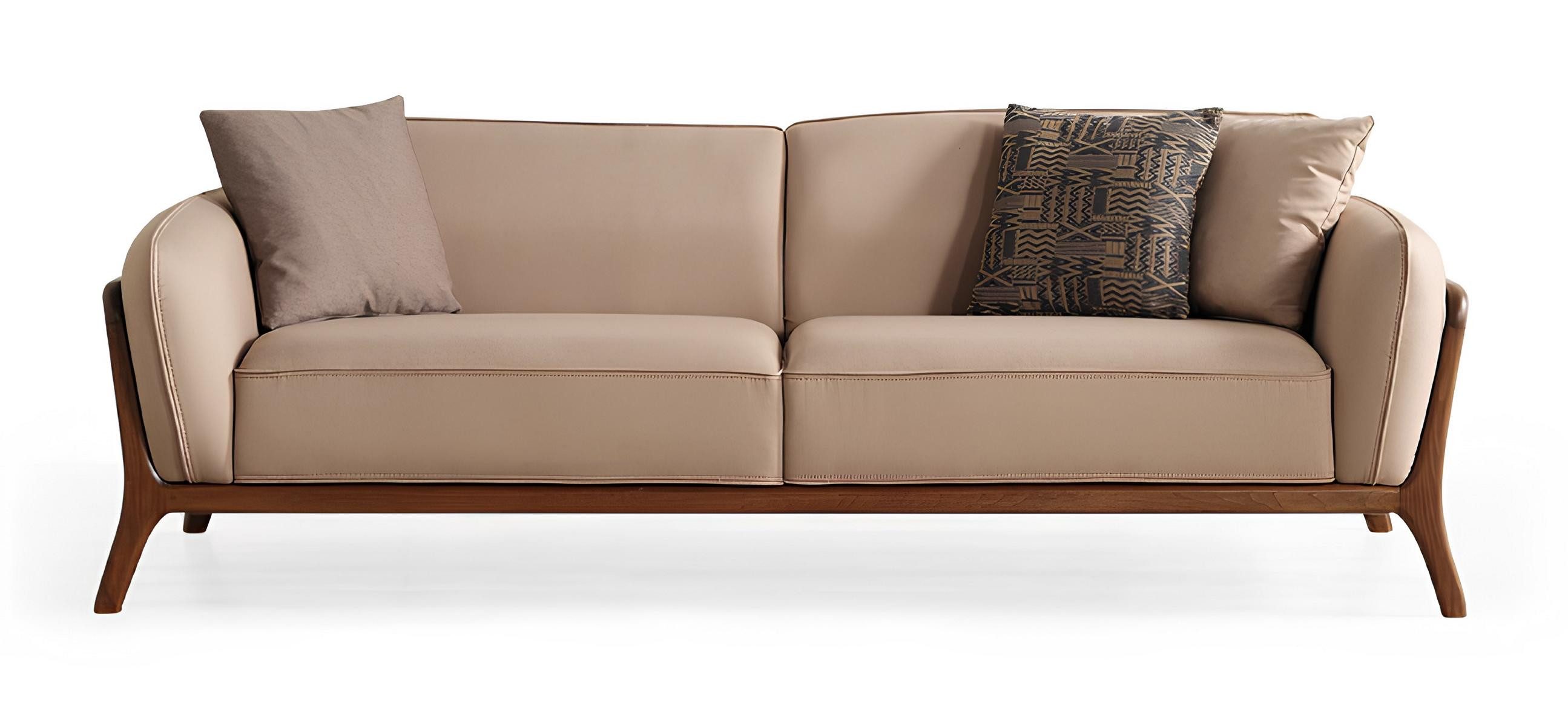 JVmoebel 3-Sitzer Weiches Sofa in Braun Moderner Stil Holzrahmen Einfarbiges Material, 1 Teile