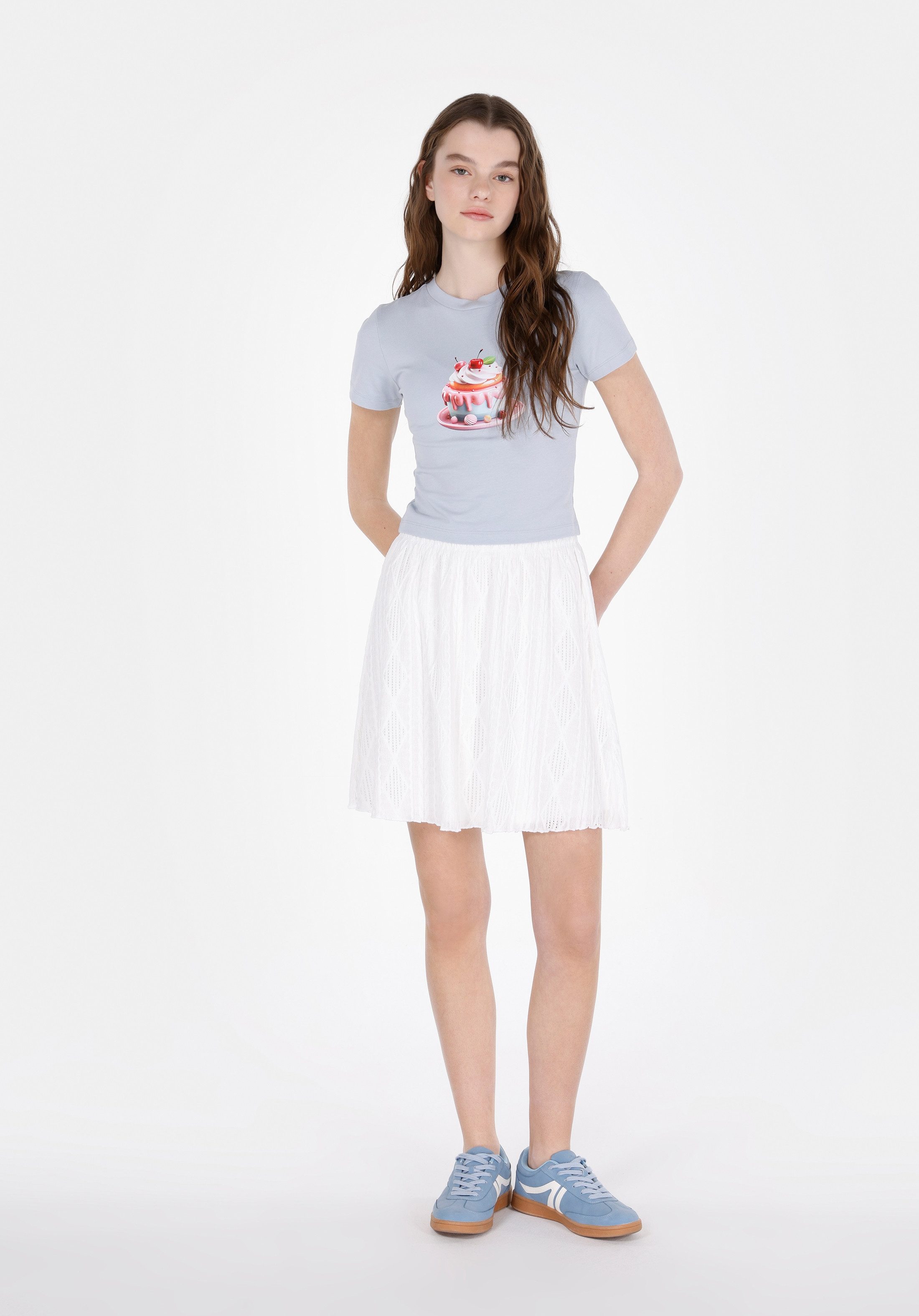 Colins T-Shirt Colins Slim Fit Rundhals bedrucktes Damen-Kurzarm-T-Shirt