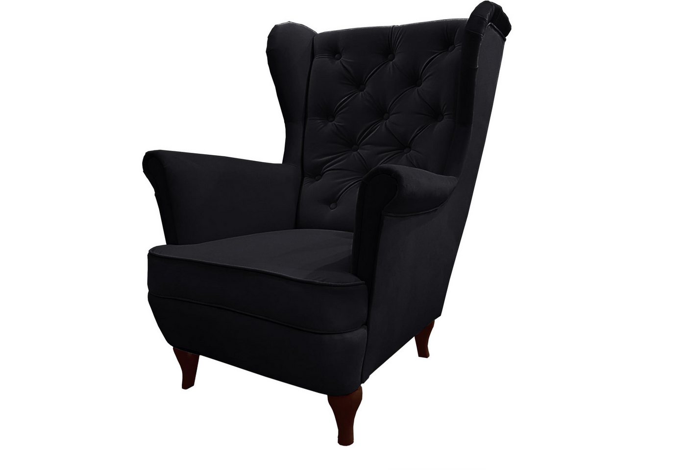 Beautysofa Ohrensessel Sessel FALCO Chesterfield Wohnzimmersessel Fernsehsessel