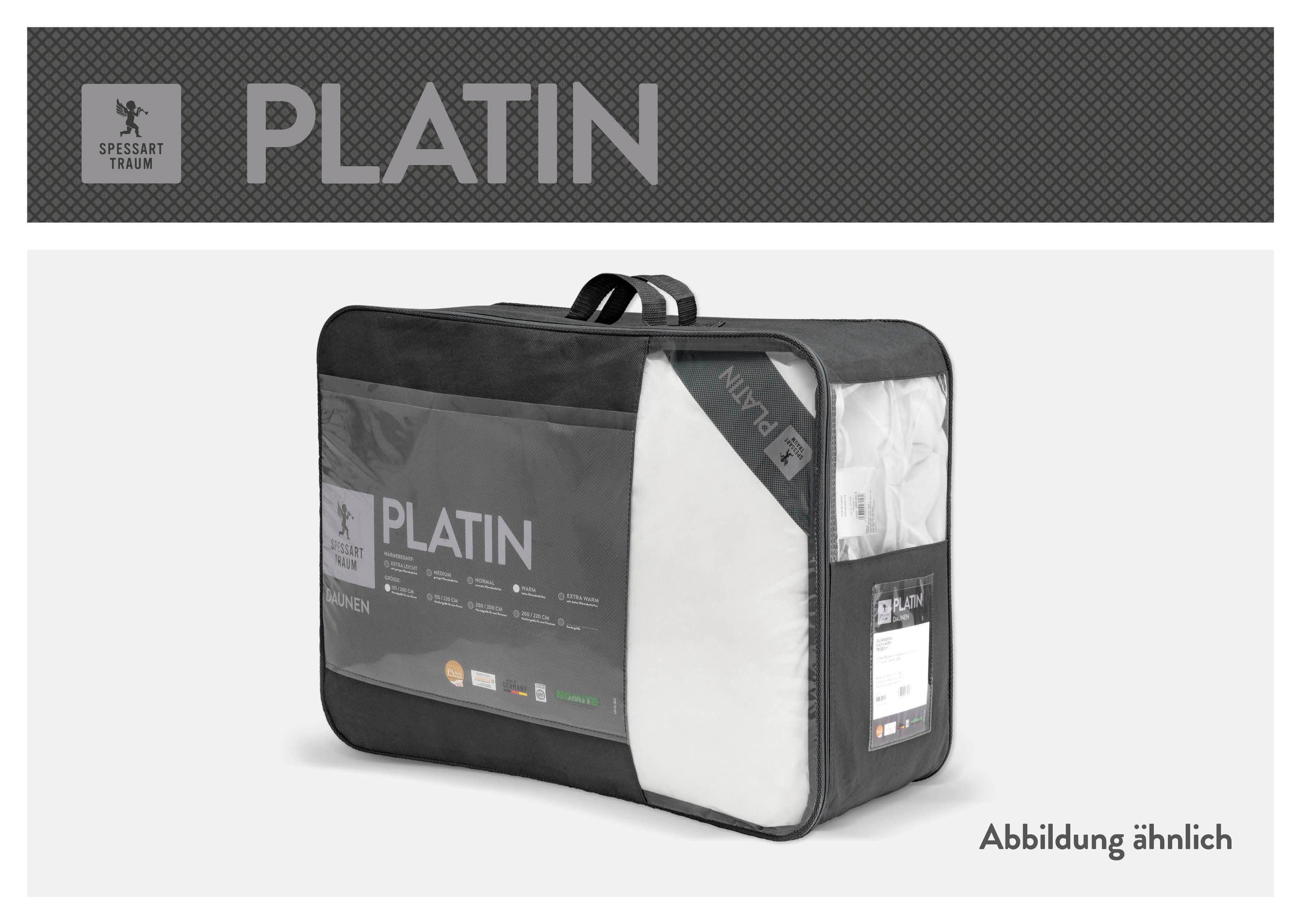 SPESSARTTRAUM Gänsedaunenbettdecke Platin, Füllung: 100% Reine weiße Gänsedaunen, Bezug: 100% Baumwolle, hergestellt in Deutschland, allergikerfreundlich