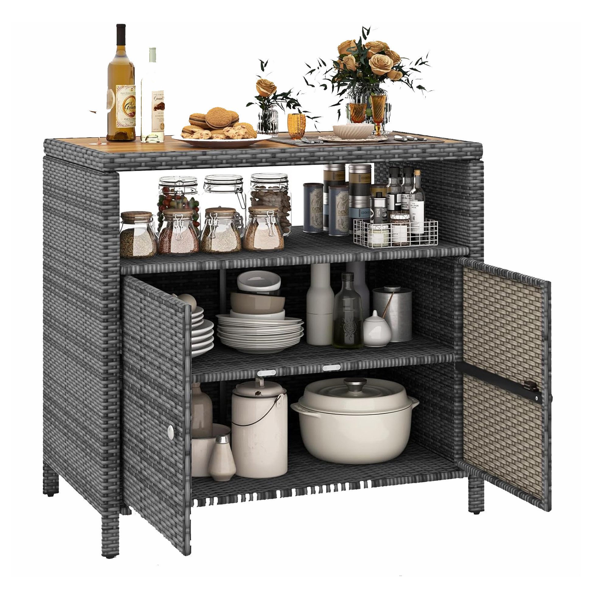 KOMFOTTEU Garten-Geräteschrank, Aufbewahrungsschrank mit Doppeltür, 90x53x6 günstig online kaufen