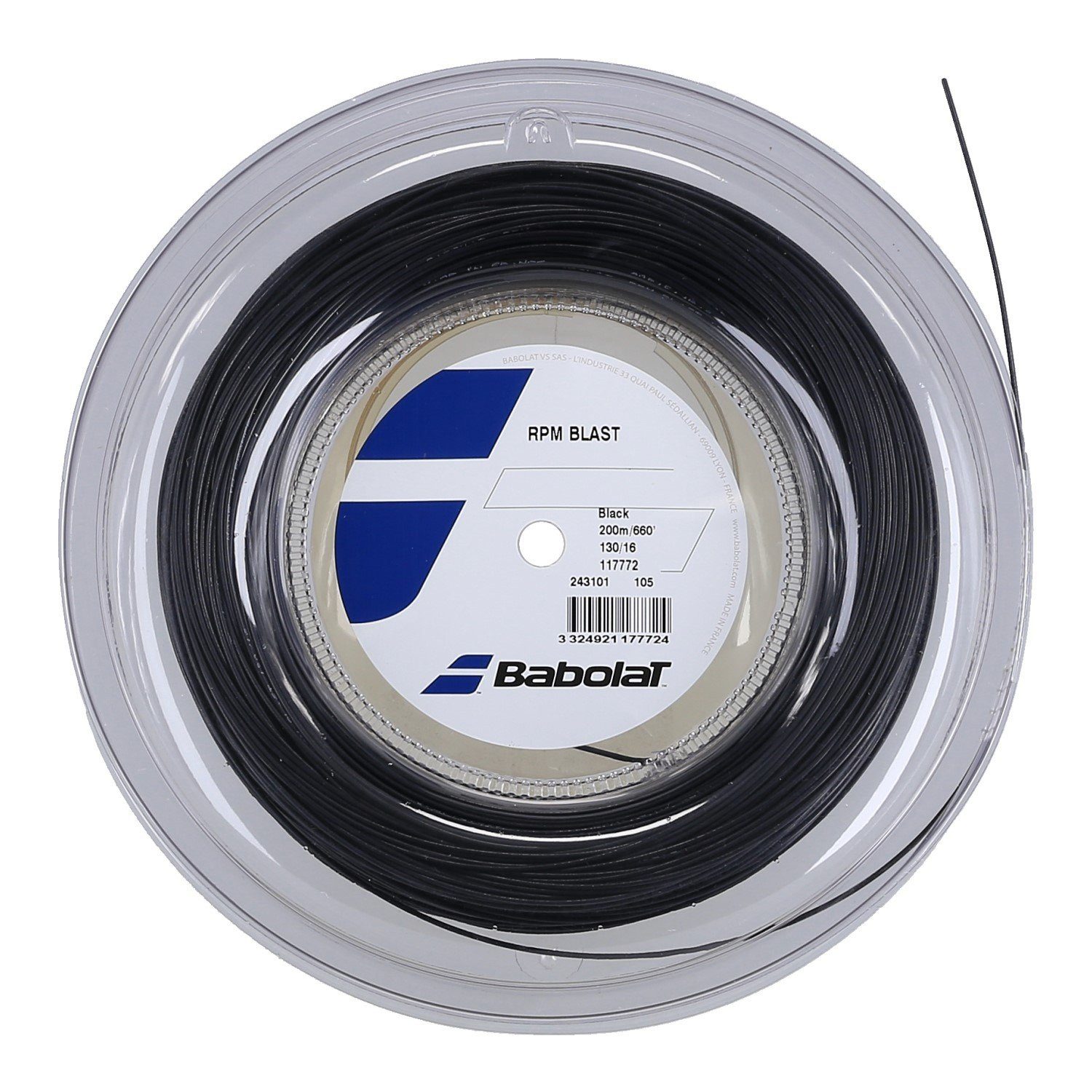 Babolat Tennissaite RPM Blast (Haltbarkeit+Kontrolle) schwarz 200m Rolle, Saitendicke: 1.30