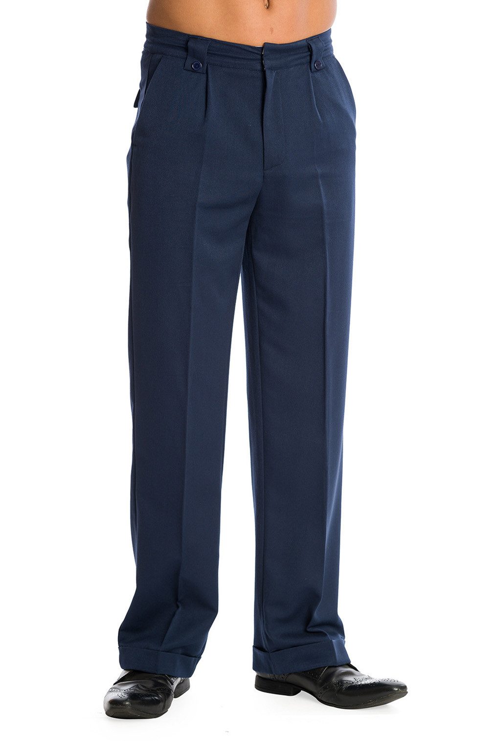 Banned Stoffhose Get In Line Navy Vintage Retro Rockabilly Spitzbundhose günstig online kaufen