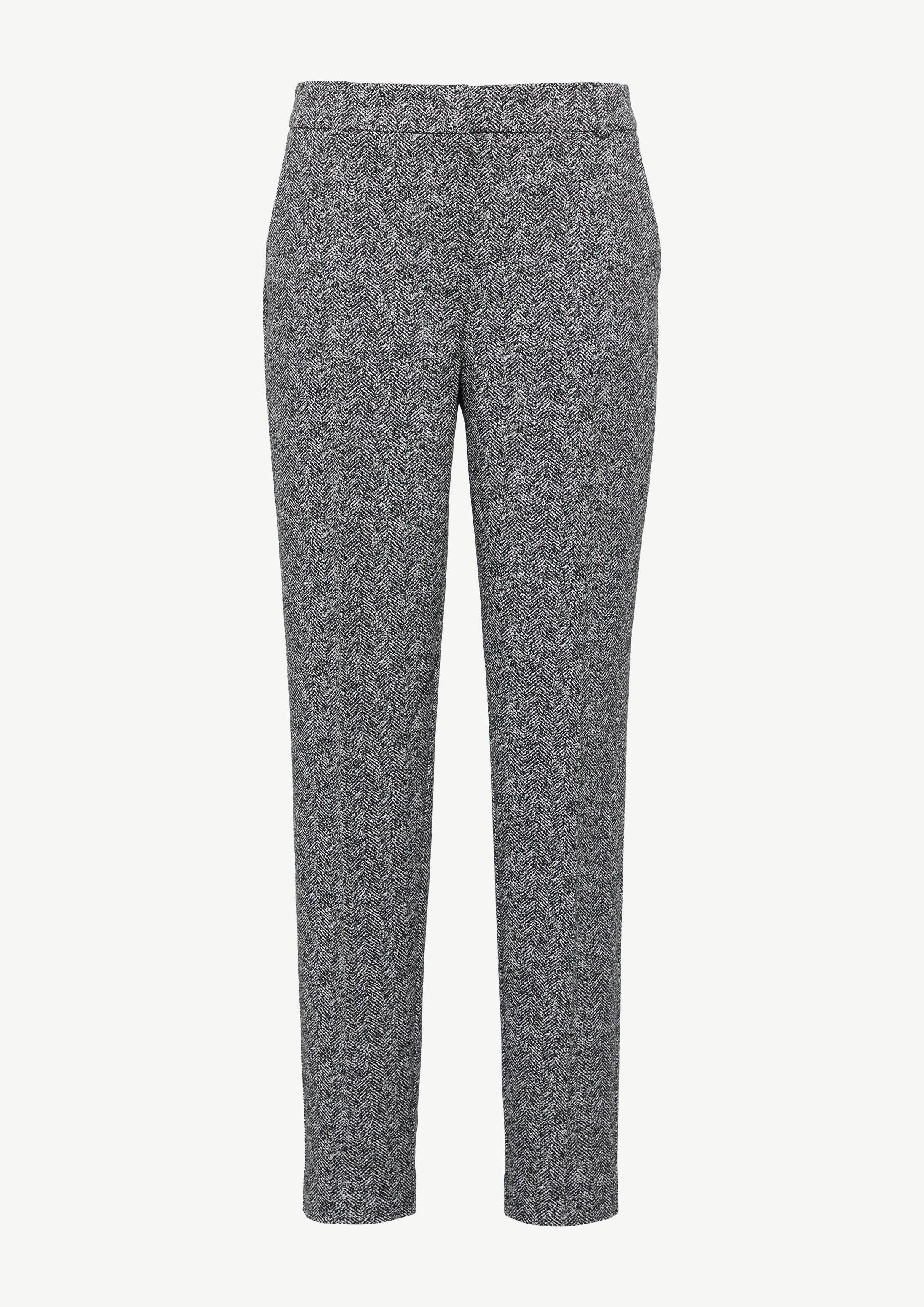 comma 7/8-Hose Hose Schmale Cigarette-Pants mit Fischgrat-Muster