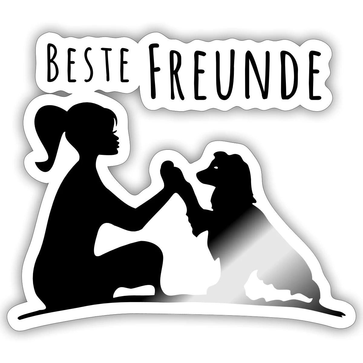 Spreadshirt Aufkleber Beste Freunde, Mensch Und Hund Sticker Aufkleber