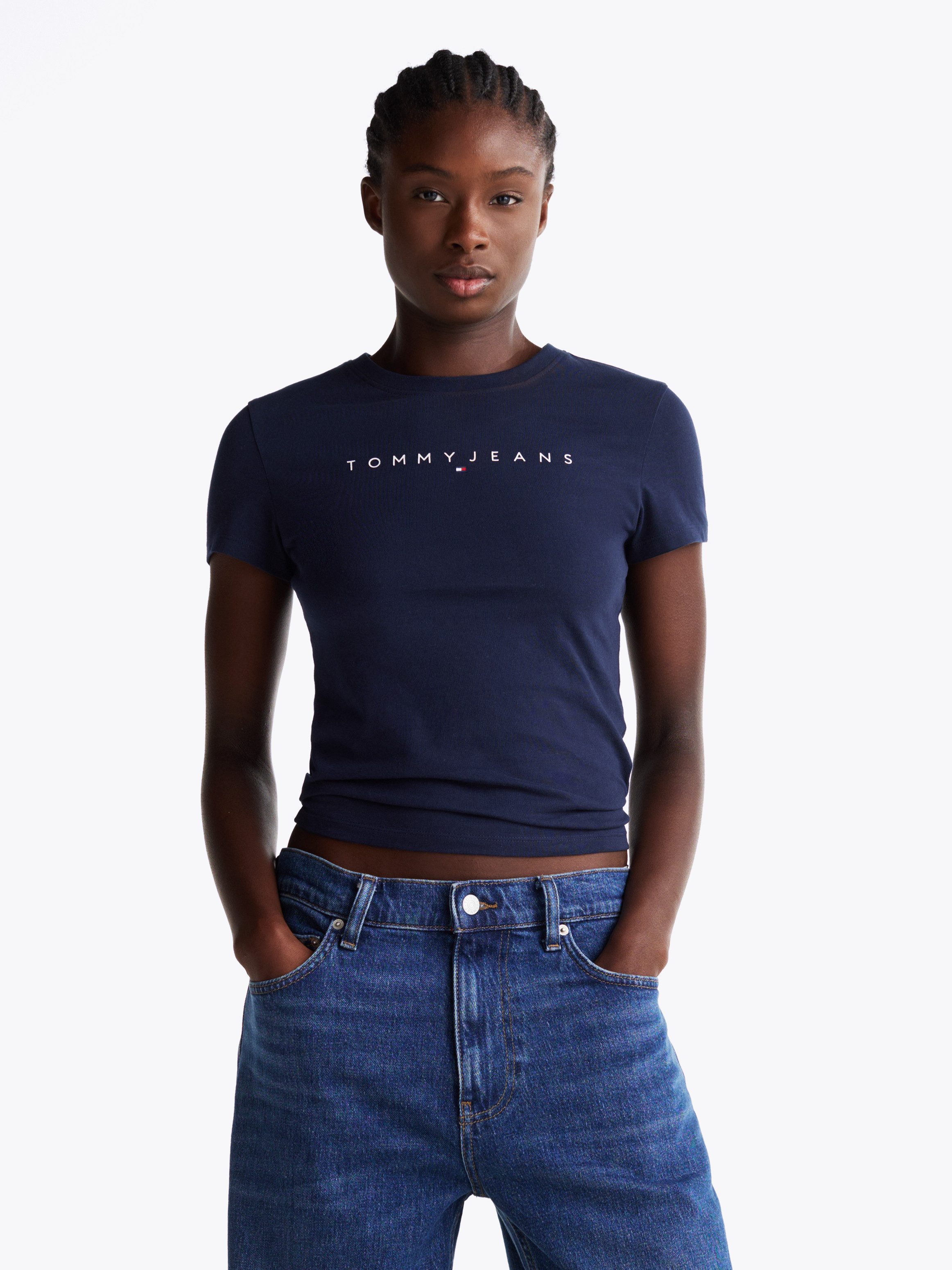 Tommy Jeans Curve T-Shirt TJW SLIM LINEAR TEE EXT in Große Größen günstig online kaufen