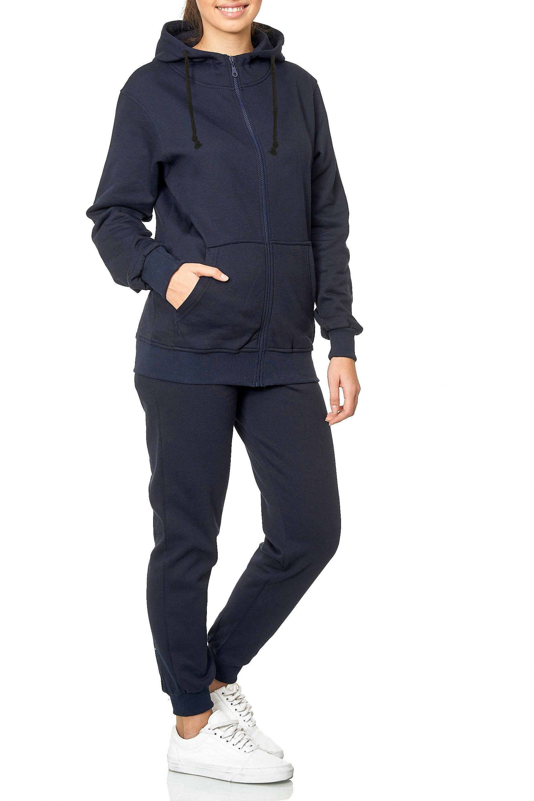 L.gonline Freizeitanzug Damen Jogging-ANZUG X240, Prime (Kapuzenjacke mit Reißverschluss, Hose, 2-tlg), Fitness Freizeit Casual