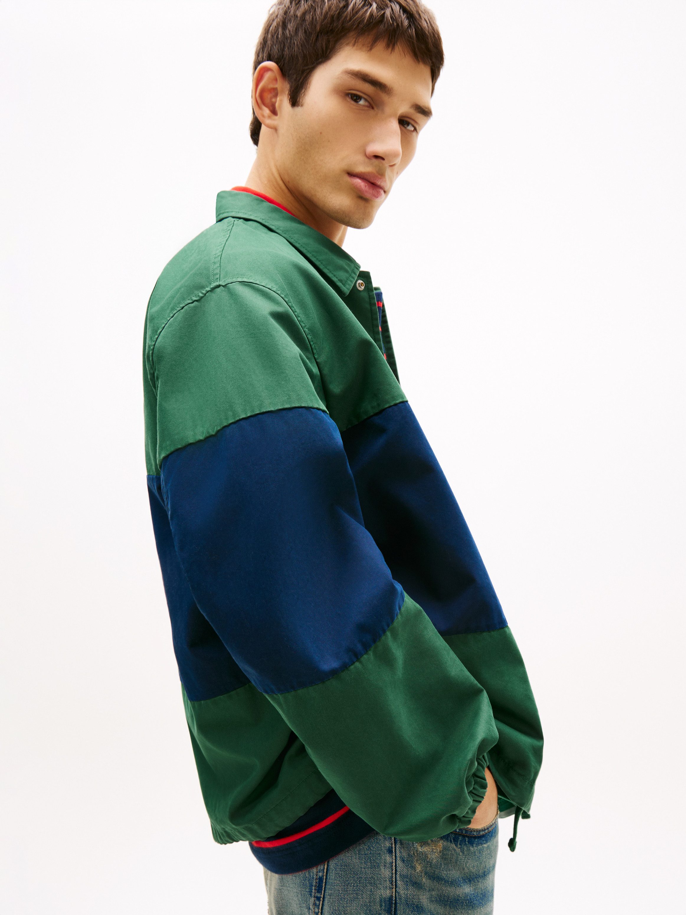 Tommy Jeans Hemdjacke TJM COLORBLOCK Regular fit mit Hemdkragen