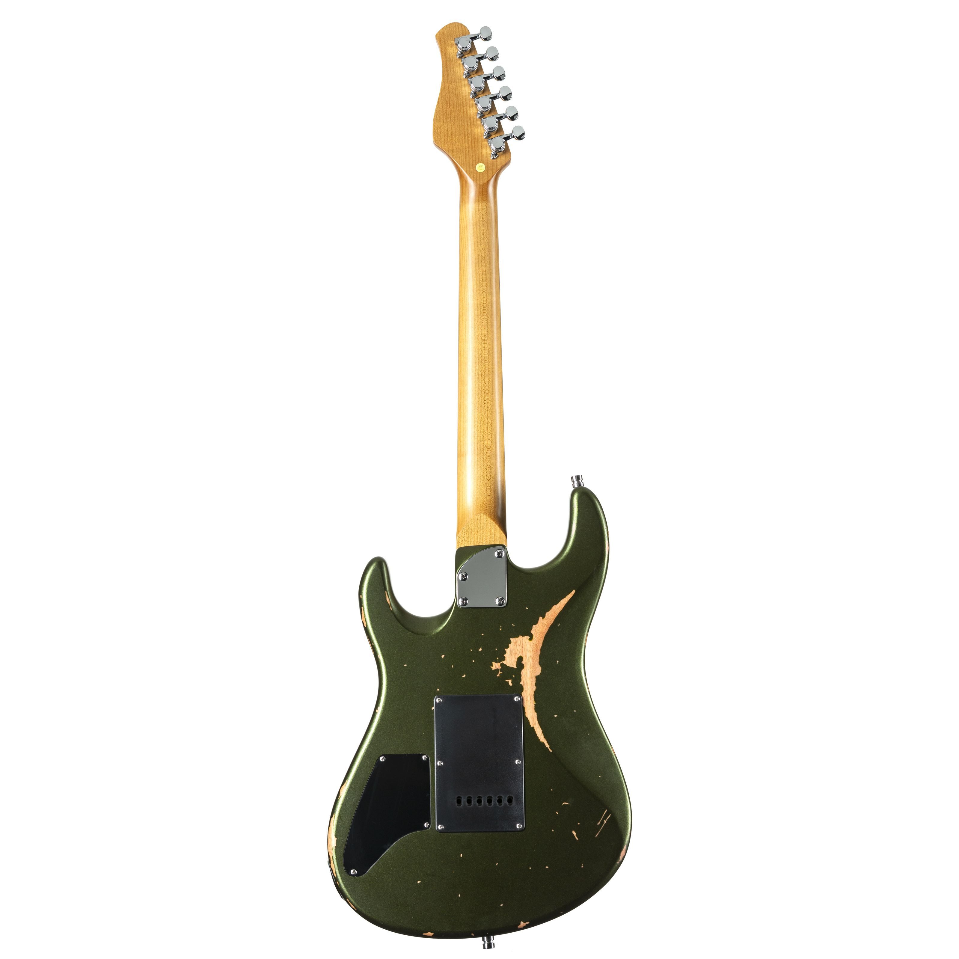 FAME E-Gitarre, E-Gitarren, ST-Modelle, Custom ST RW Worn Olive over Paisley - E-Gitarre