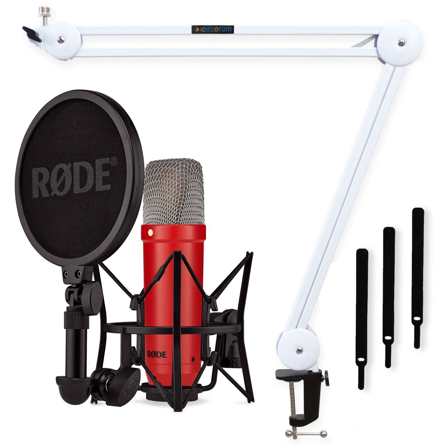 Mikrofon Rode NT1 Signature Red Mikrofon mit Gelenkarm Weiss