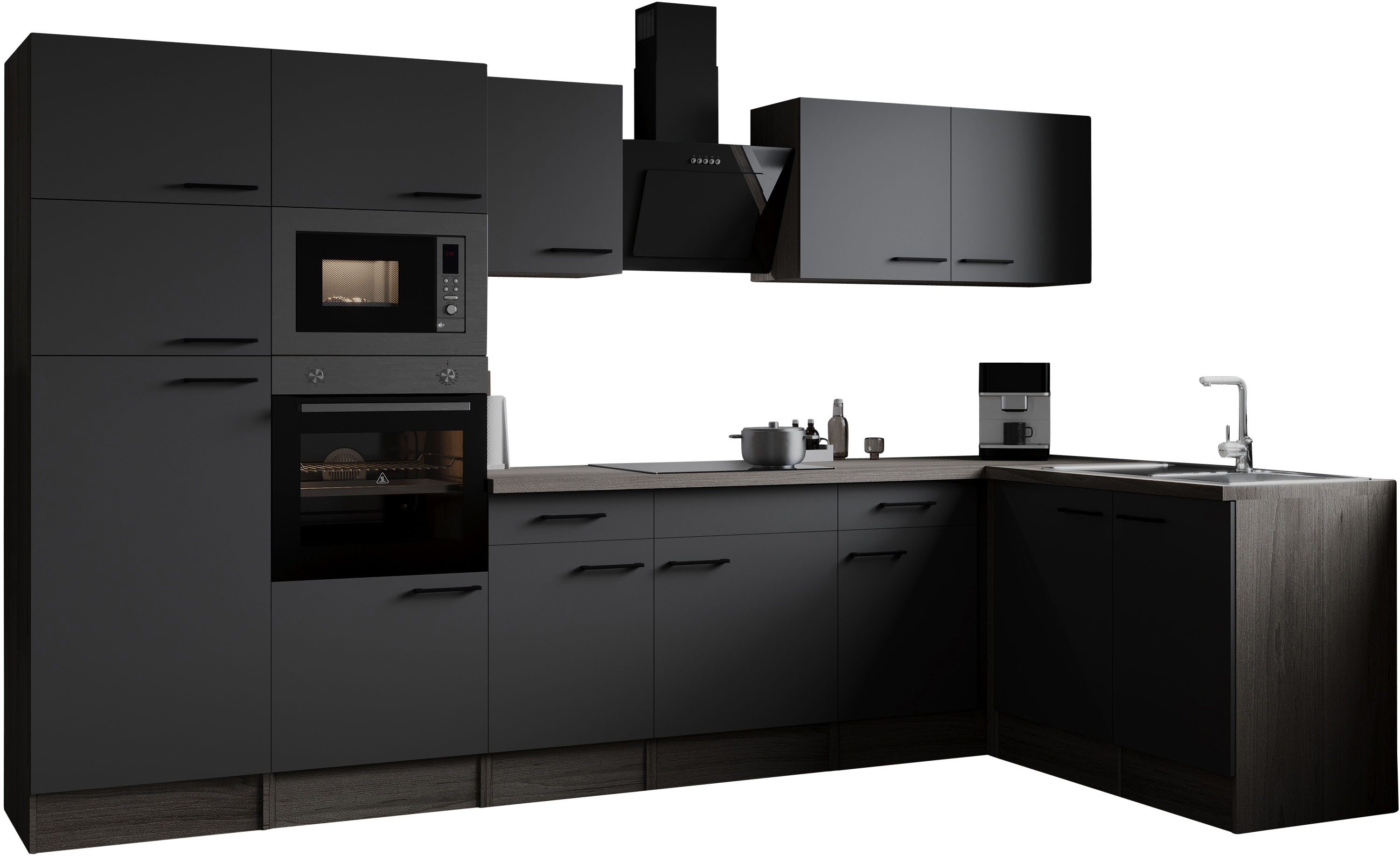 RESPEKTA Winkelküche Oliver, Breite 340 cm, 90 cm Arbeitshöhe, in exklusiver Konfiguration für OTTO