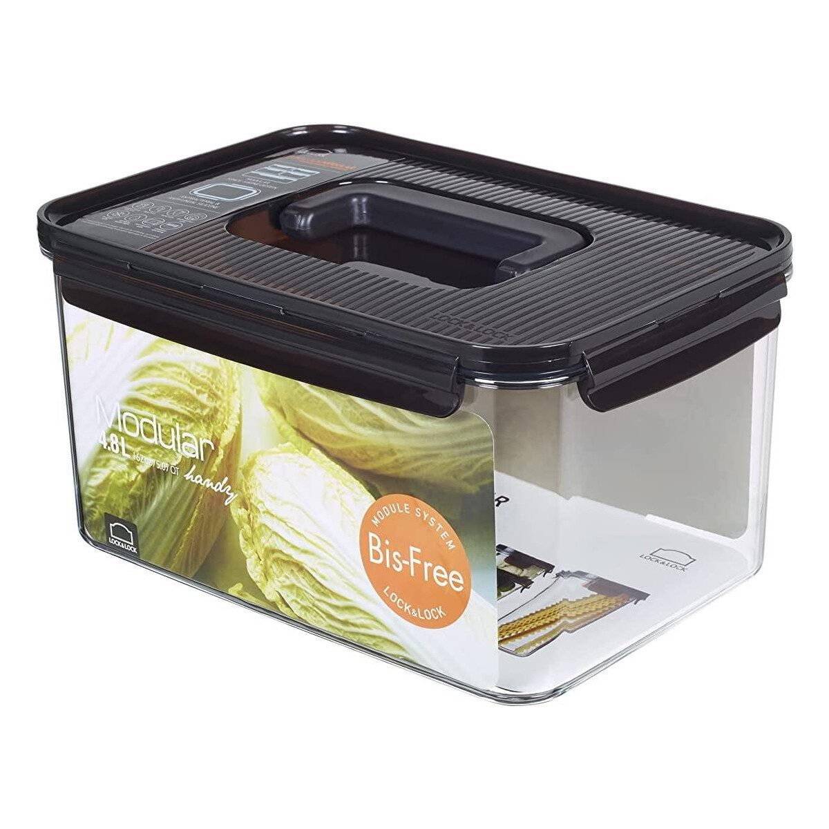 LocknLock Vorratsdose BisFree Dose Modular mit Henkel rechteckig 4,8 L Frischhaltedose, Kunststoff